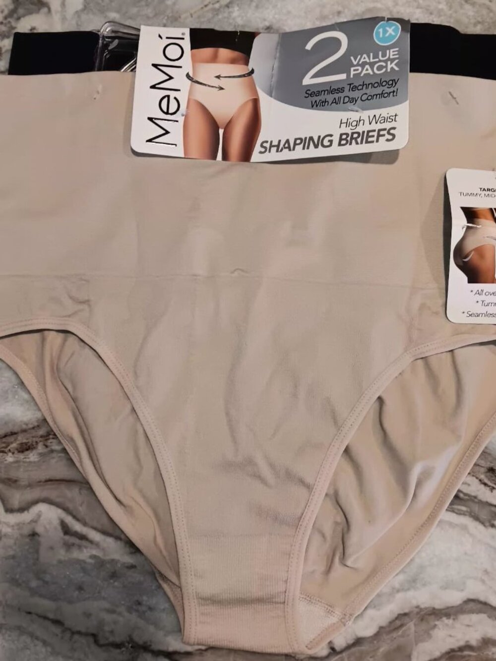 NWT MeMoi High Waist Shaping Briefs — 2 Pack, Size 1X